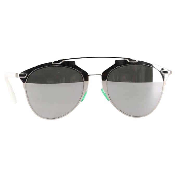 Dior Weerspiegelde Piloten Zonnebril in Zilver Metaal