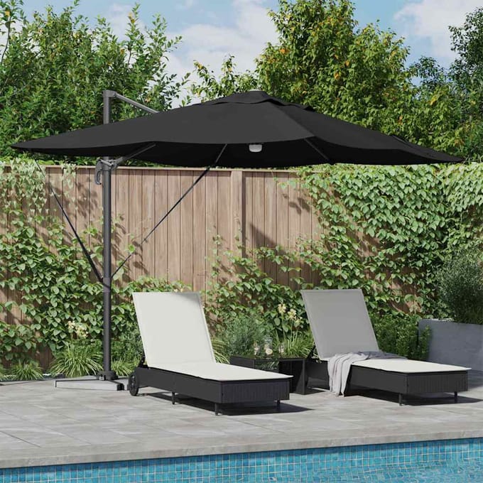 vidaXL - Parasol - Zwart - 351 - x - 250 - x - 253 - cm - Polyester - en - Aluminium