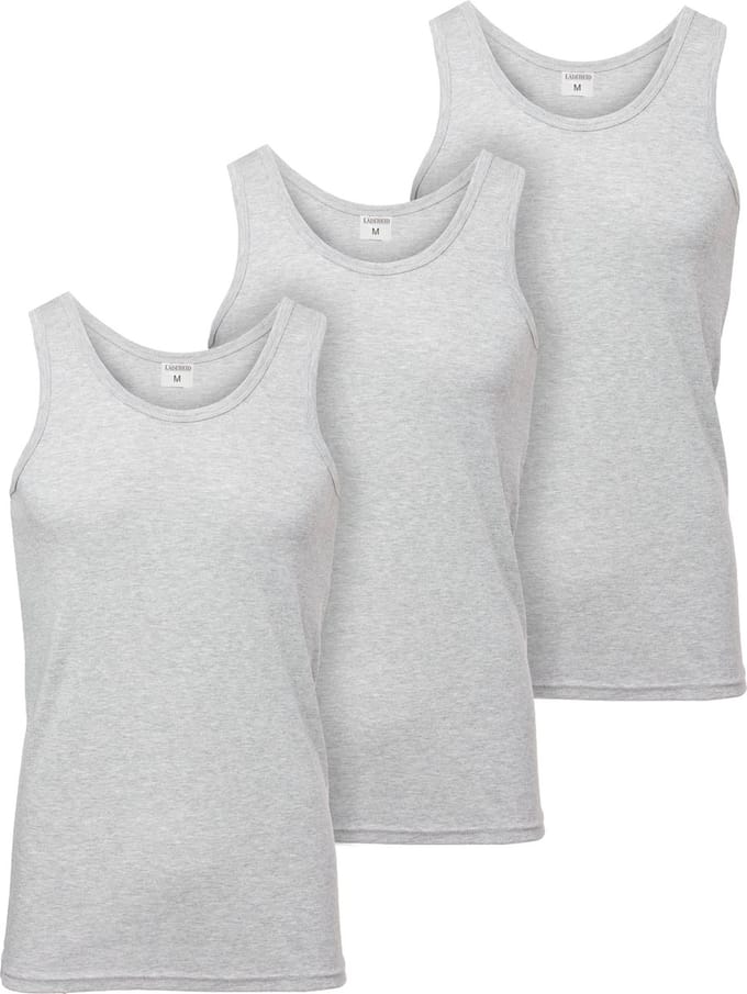 Ladeheid 3 pack Heren Singlet-Onderhemd Heren – Katoen – Grijs – M – LA-LA40-258-US