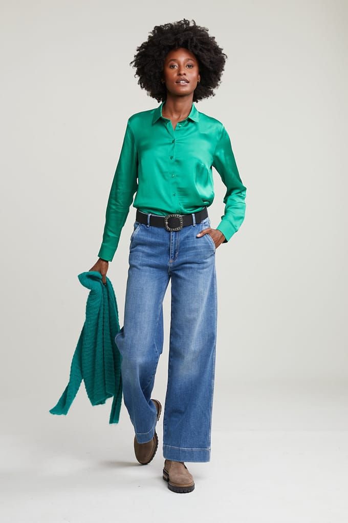River Woods Green Classic Blouse Maat: 42 | Blouses Outlet | Dames | Groen