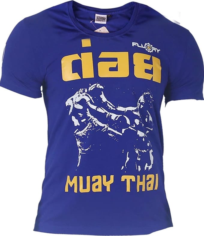 Fluory Fight Game Muay Thai Kickboks T-Shirt Blauw - S