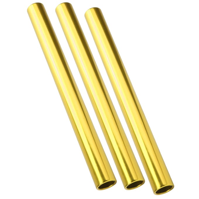 3 stuks Aluminiumlegering Galvaniseren Estafettestokken Atletiek Sprint Wedstrijd Stokken Goud goud