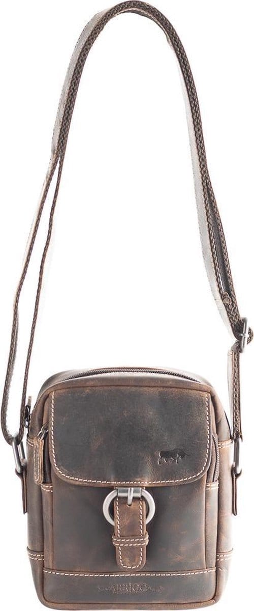 Arrigo - Crossbody Tas Dames - Schoudertas Heren - Buffelleer - Donkerbruin