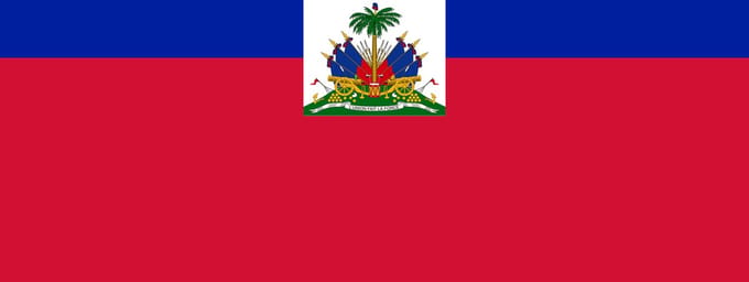 Vlag Haiti Met Wapen 100x150cm - Glanspoly