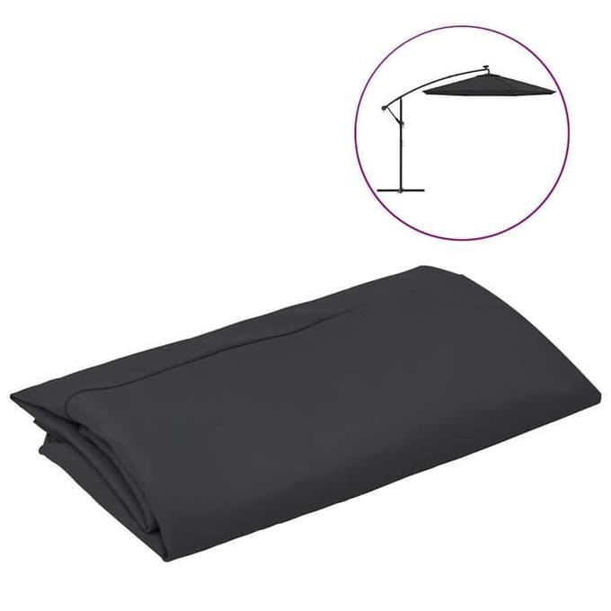 Maison Exclusive - Vervangdoek voor Zwarte Parasol 300 cm zwart