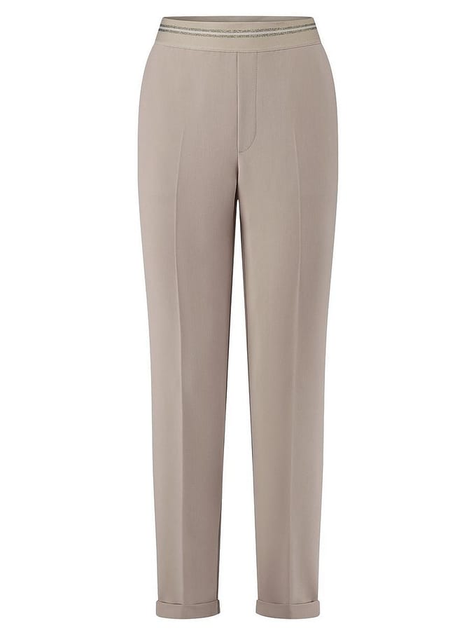 Enkellange broek pasvorm Regular Fit Van Fadenmeister Berlin beige