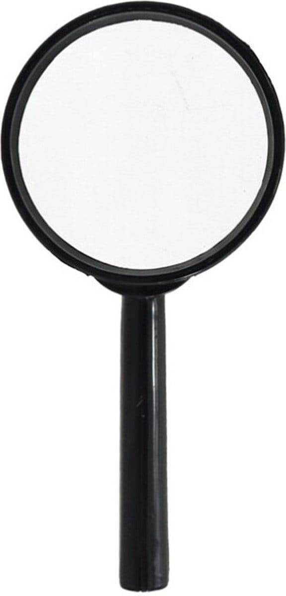 Gerimport Vergrootglas/Loep - zwart - kunststof/glas - D60 mm - speelgoed