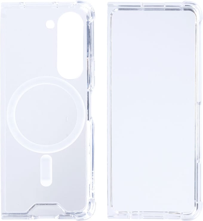Rixus For Samsung Galaxy Z Fold5 Magnetic Clear Case TPU White