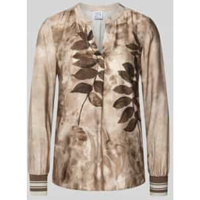 Blouseshirt van viscose met V-hals