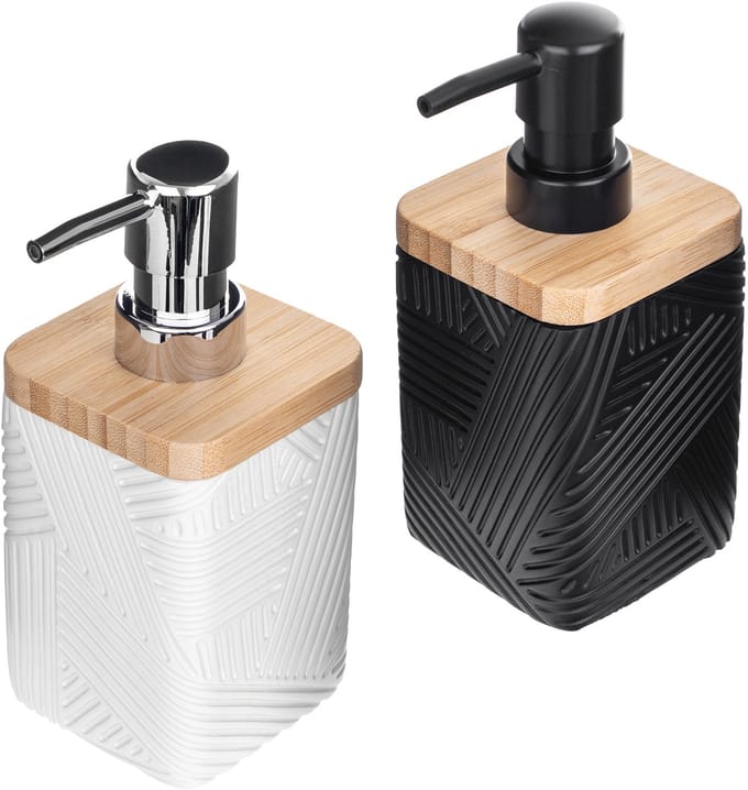 KADAX Zeepdispenser voor afwasmiddel, navulbare vloeibare zeepdispenser, moderne afwasmiddeldispenser, handzeepdispenser, zeepdispenser met pomp (wit, vierkant)