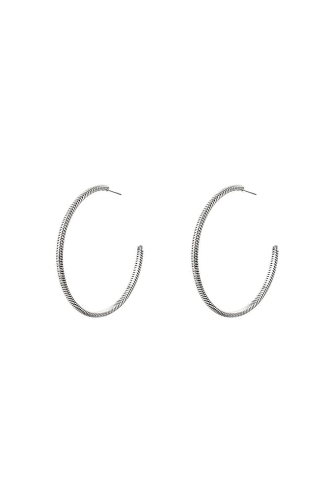 Stainless steel hoop earrings -Oorbellen- Zilver- Yehwang