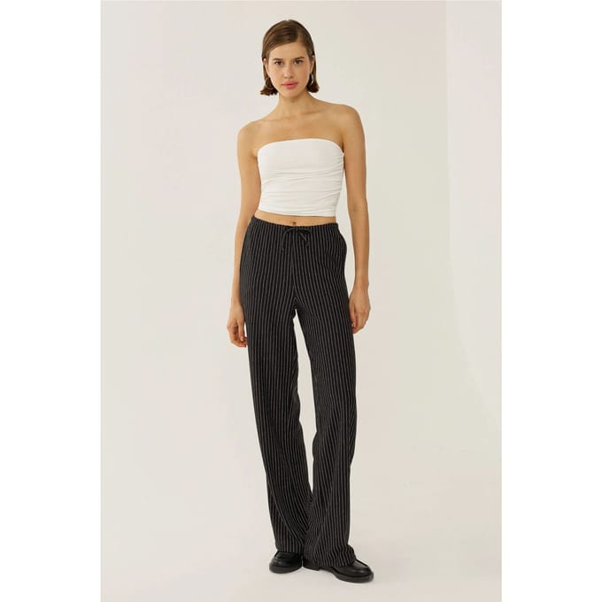 Elastische Taille Gestreepte Broek