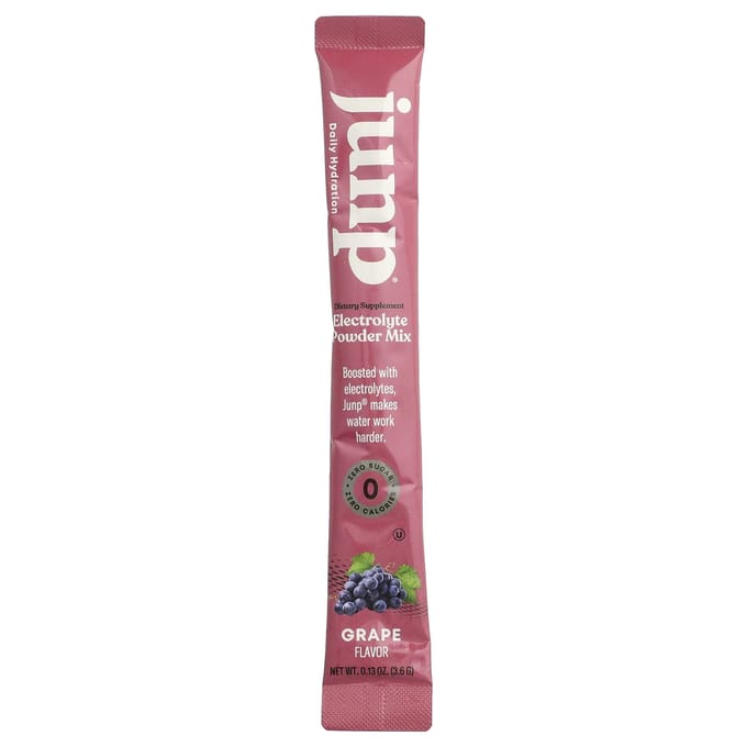 JUNP Hydratatie, Elektrolyten Poedermix, Druif, 5 Stick Packs, 3.6g (0,13 oz) Elk