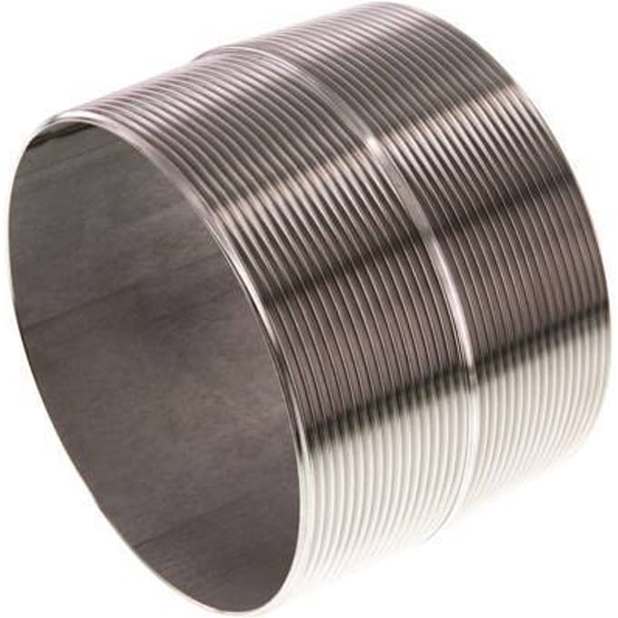 R 4'' RVS Dubbele Pijpnippel 20 Bar DIN 2982 - 80mm - FL2S-M-ST-400R-80L