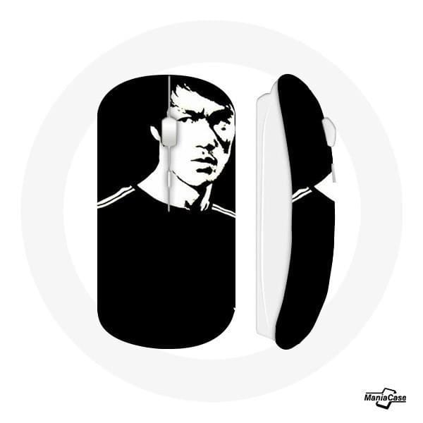 Draadloze Muis - Bruce Lee - Zwart en Wit - WiFi USB-stick inbegrepen - Compatibel met Mac en PC