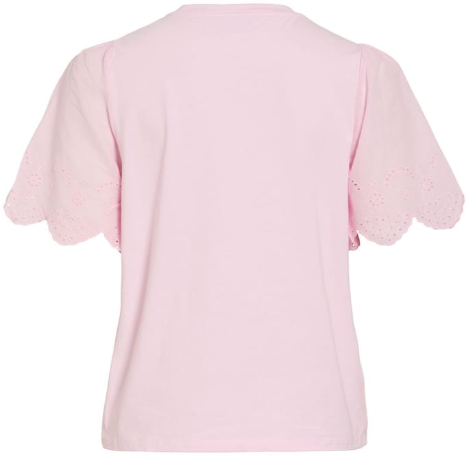 VILA - VICELIANA O-NECK EMB S/S TOP - Dames - Blouses