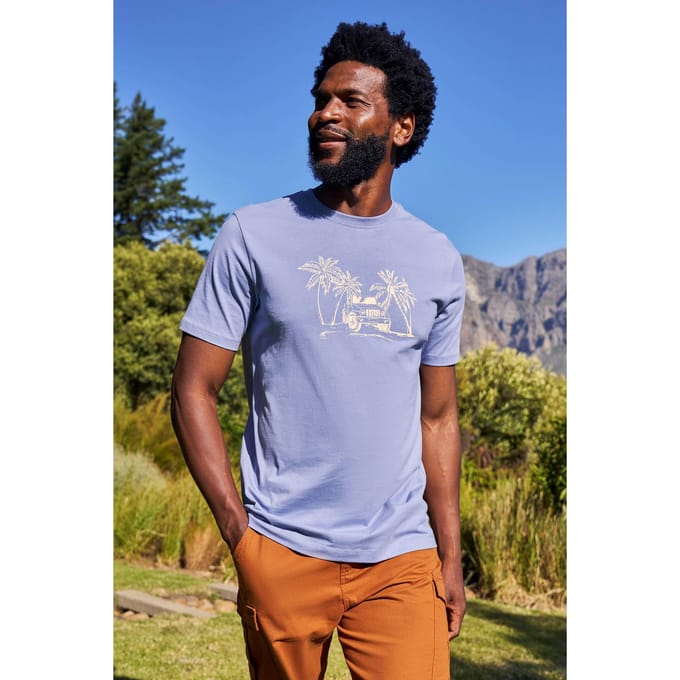 Mountain Warehouse Heren Ocean Drive Organic T-Shirt (Blauw)