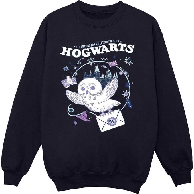 Harry Potter Meisjes Uil Brief Van Zweinstein Sweatshirt (Marineblauw)