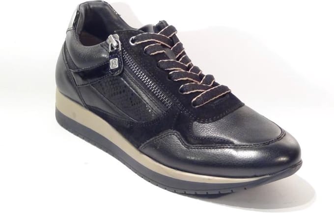 Helioform art. 253.060 0404-sneaker-zwart-veter/rits-dames