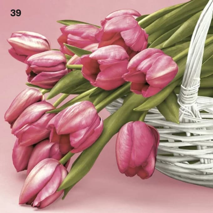 Servetten tulpen, servetten, decopage servetten, decopage