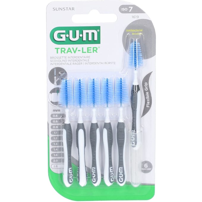 GUM Trav-Lers Ragers Zwart 2,6 mm - 6 stuks