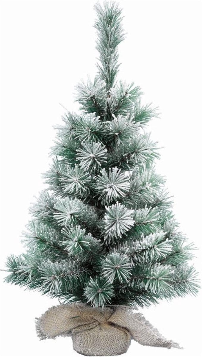 Finley Kunst kerstboom - klein - besneeuwd - 60 cm - D36 cm - kunstboom - miniboom - sneeuw