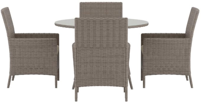 Lefkas tuinmeubelset tafel 110x110cm 6 stoelen bruin.