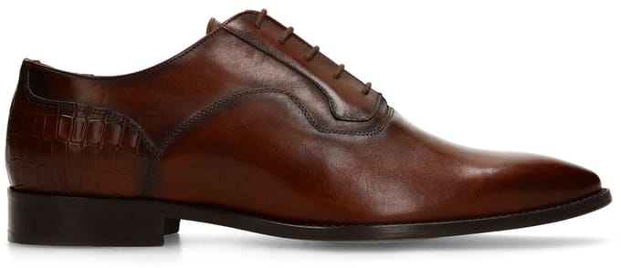 Black label - Heren - Donkerbruine leren veterschoenen - Maat 46