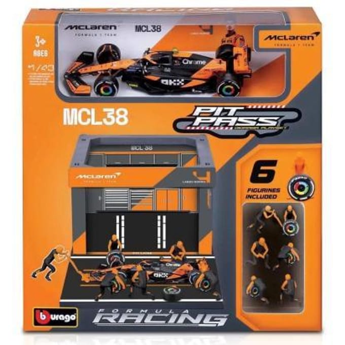 Bburago Burago McLaren Pit Pass 1:43 met Lando Norris Auto's op schaal Miniatuur auto's