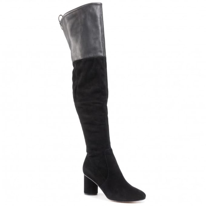 Eva Minge - Dameslaarzen - Zwart - Overknee - Maat 36