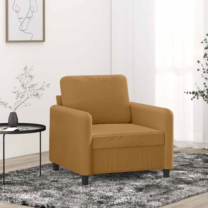 vidaXL Fauteuil 60 cm fluweel bruin