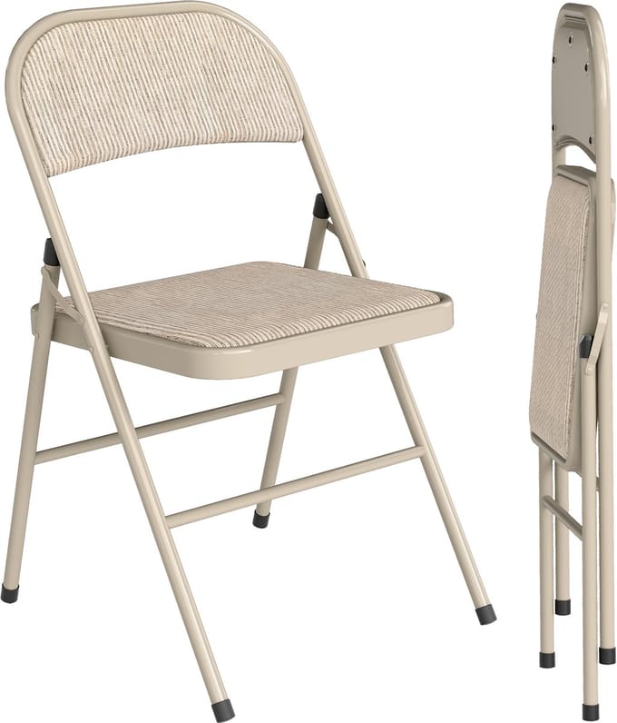 HOMCOM-Opklapstoel-Polyester-45x46x78cm-Beige