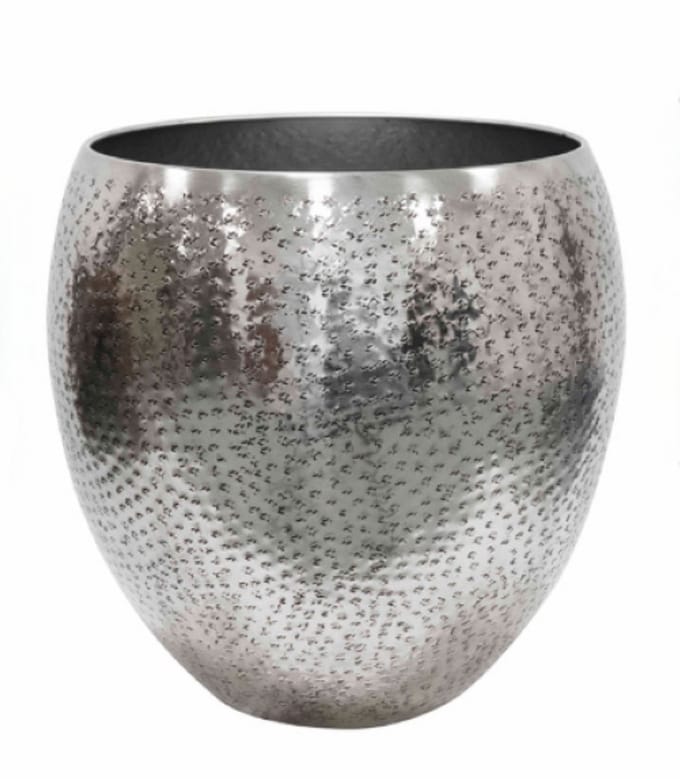 Ter Steege - Metaal Bloempot - Zilver - D42 x H41 cm