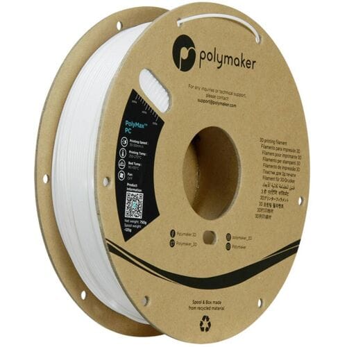 Polymaker PC02002 Polymax Tough Filament PC (polycarbonaat) Hoge stijfheid, Hittebestendig, Slagvast 1.75 mm 750 g Wit 1 stuk(s)