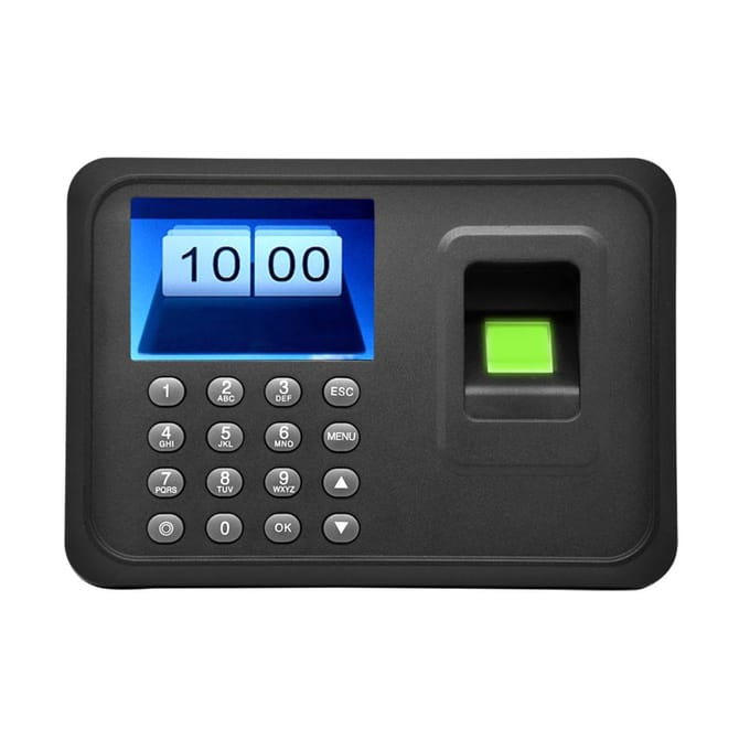 2.4     TFT LCD-scherm Biometrische USB Vingerafdruk Aanwezigheidsmachine Gratis software Wachtwoord Werknemer US Plug zwart
