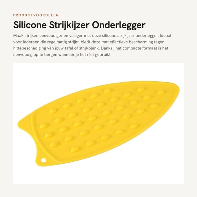 Dailygoods- Strijkplankmat Antislip - Siliconen Onderlegger - Hittebestendig - Compact - Herbruikbaar - Ophanggat voor Opslag