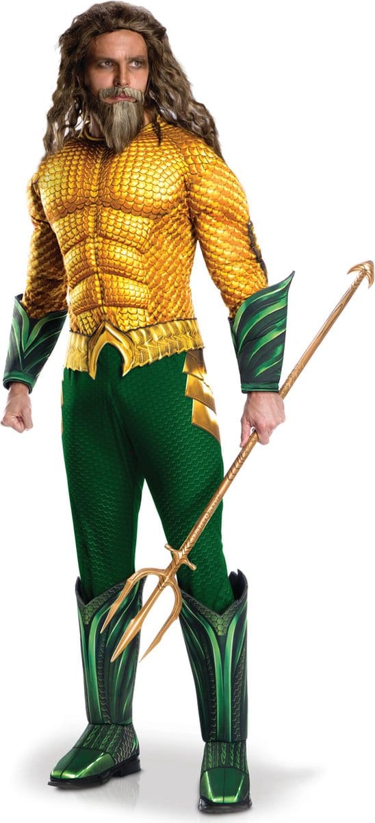Rubie's Kostuum Aquaman Deluxe Heren Polyester Goud/groen Mt M/l