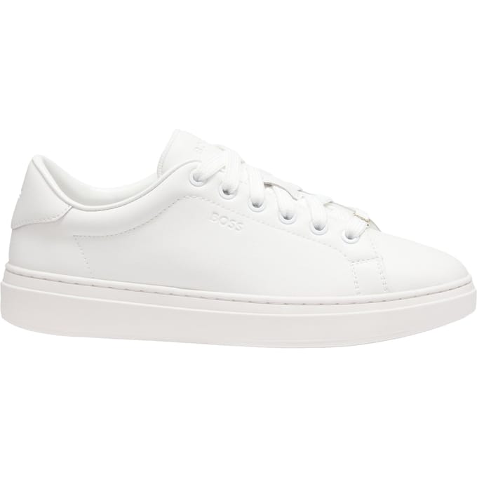 Boss Kieran leren platte sneakers voor dames (Wit)