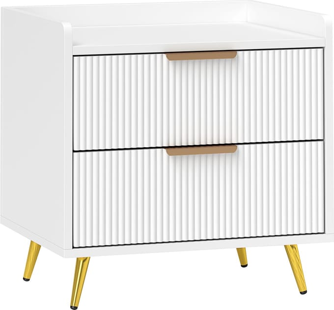 HOMCOM-Nachtkastje-MDF-50 x 40 x 50 cm-Wit