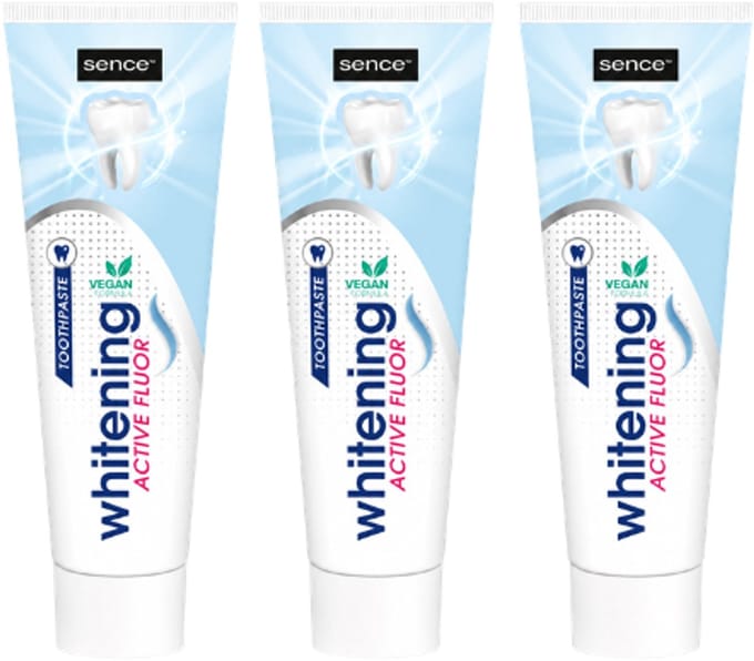 Sence Whitening Active Fluor Tandpasta - 3 x 75 ml