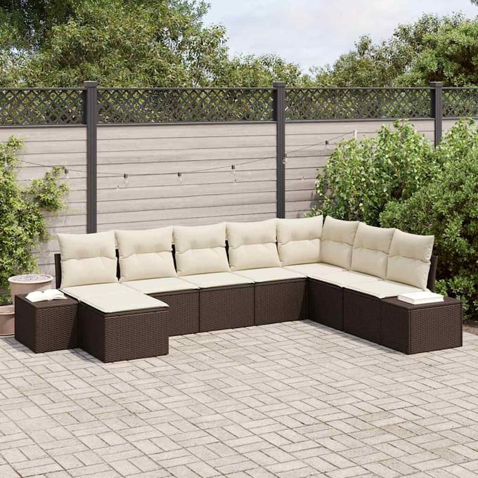 vidaXL Tuin Sofa Set 8 st poly rattan