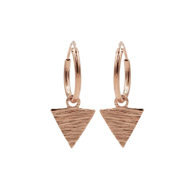 Karma Symbols oorbel triangle wood Rosé-M2028