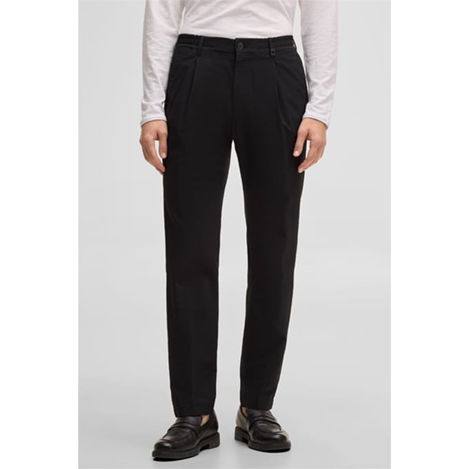 Flex Cross crêpe broek met plooien Lui, zwart