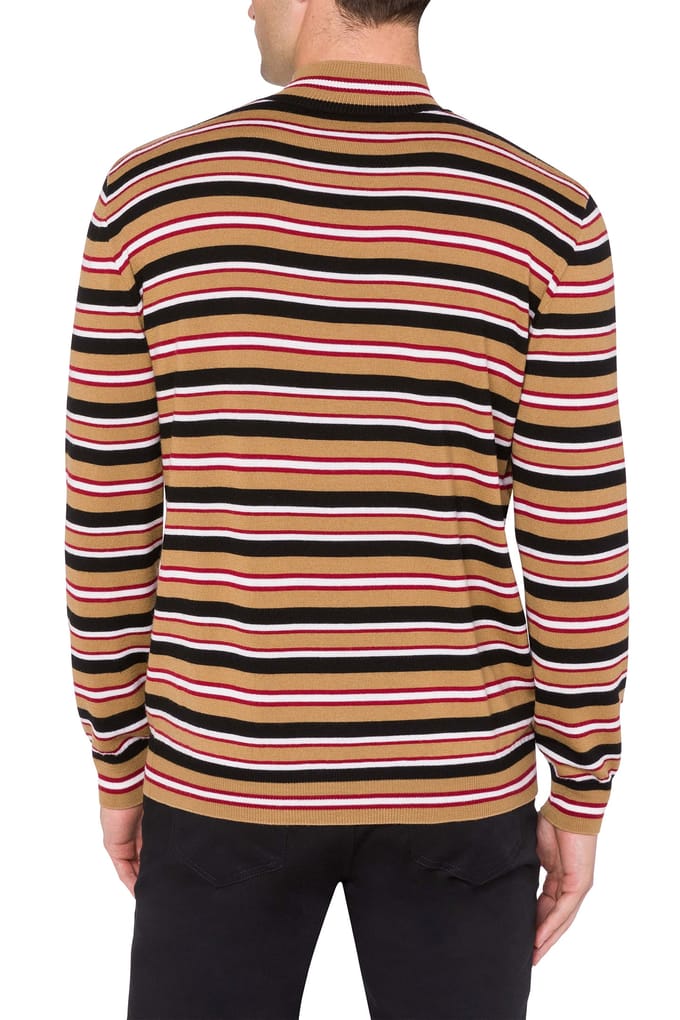 Moschino Stripes Turtleneck Sweater Brown Taglia: 54 | Dolcevita Outlet | Uomo | Marrone
