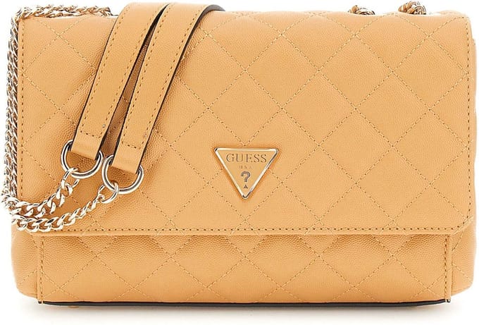 GUESS schoudertas Eco Carly Convertible Xbody Flap Bag Beige
