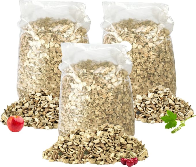 Rookhout Assortiment - 3x 4 L - Appel - Kers - Esdoorn - Rooksnippers
