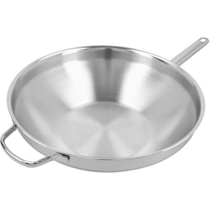 Demeyere Wokpan - met vlakke Bodem - Ø32 cm - RVS - Zilver