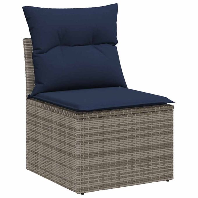 vidaXL Bankstel 5 st Grijs poly rattan