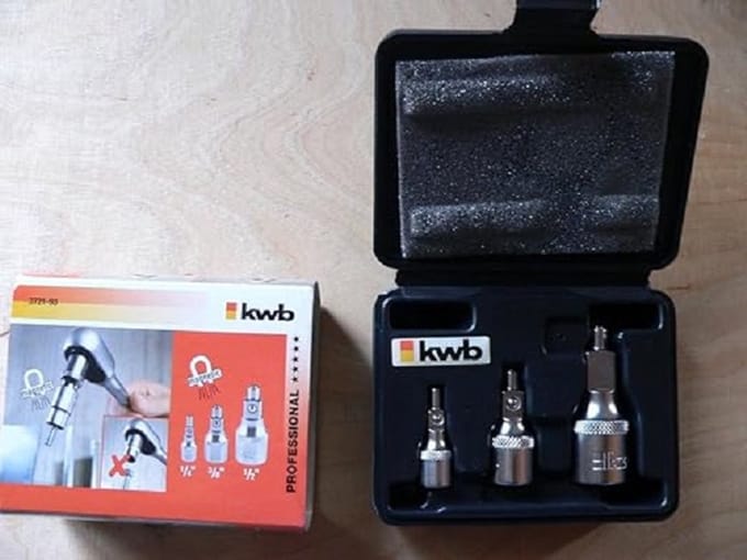 Dopsleutelset 3-delig voor ratel-rateladapters KWB 3721-93