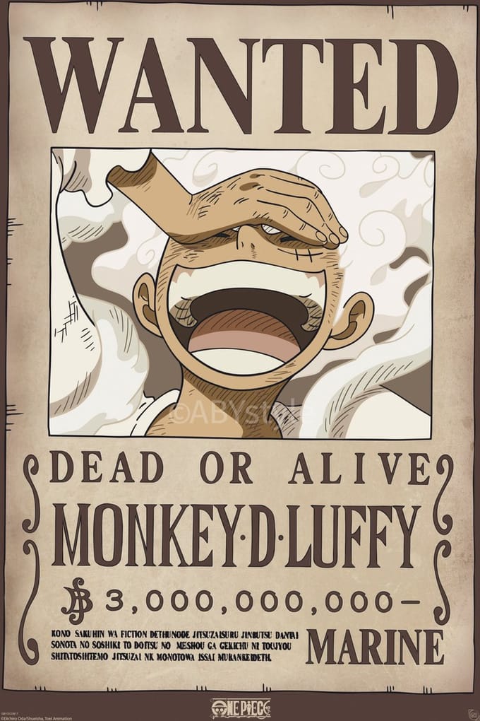 Poster One Piece - Wanted Luffy Wano 61x91,5cm